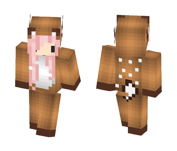 Pink hair deer girl - Color Haired Girls Minecraft Skins - image 1
