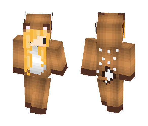 Yellow hair deer girl - Color Haired Girls Minecraft Skins - image 1