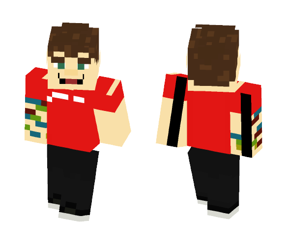 RomanAtwood (Red T-shirt) 2016 - Male Minecraft Skins - image 1