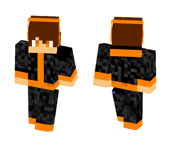 Black and Orange Hoodie - Male Minecraft Skins - image 1