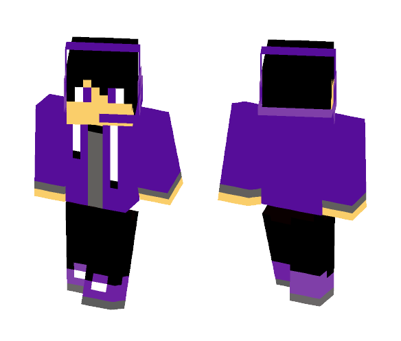 Purple Hoodie Gamer - Interchangeable Minecraft Skins - image 1