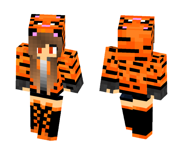 Cute Tiger Girl - Cute Girls Minecraft Skins - image 1