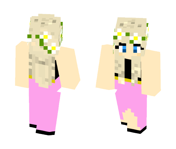 Pink Long Sleeve Dress Girl - Girl Minecraft Skins - image 1