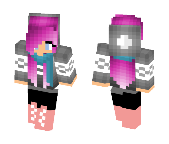 Pink hair fall girl - Color Haired Girls Minecraft Skins - image 1