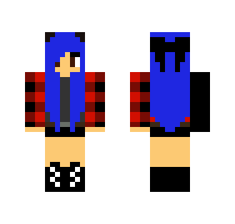 Cute blue haired girl - Color Haired Girls Minecraft Skins - image 2