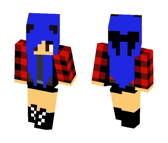 Cute blue haired girl - Color Haired Girls Minecraft Skins - image 1