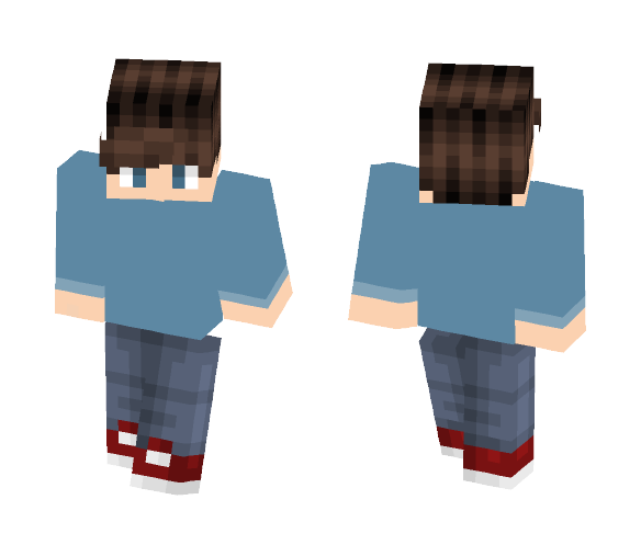 Cute Blue Shirt Boy - Boy Minecraft Skins - image 1