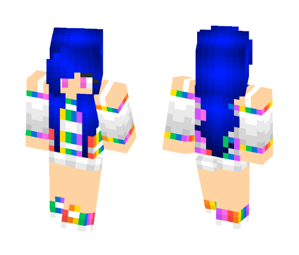 Rainbow Girl Blue Hair - Color Haired Girls Minecraft Skins - image 1