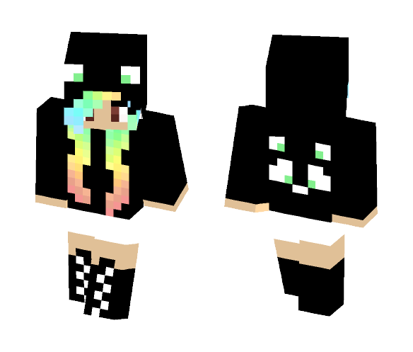 Girl in Inverted Panda Hoodie - Girl Minecraft Skins - image 1