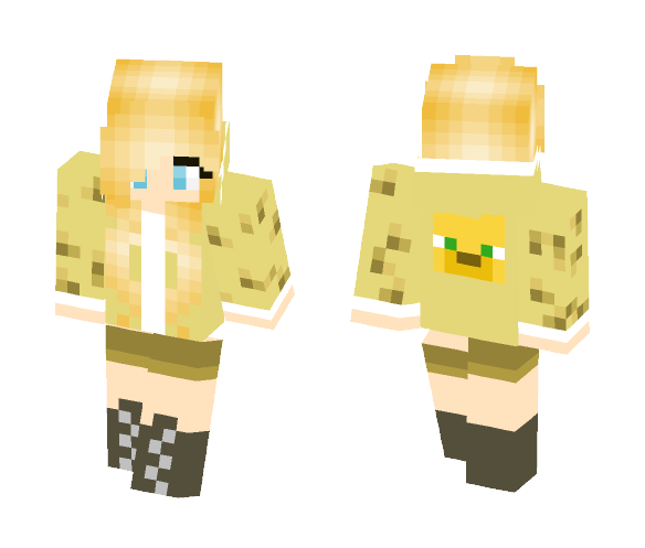 Girl in Ocelot Hoodie - Girl Minecraft Skins - image 1