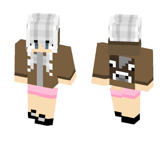 Girl in Cow Hoodie - Girl Minecraft Skins - image 1