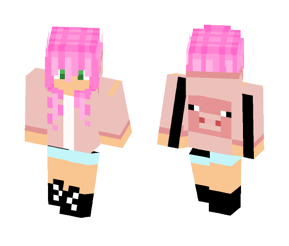 Girl in Pig Hoodie - Girl Minecraft Skins - image 1