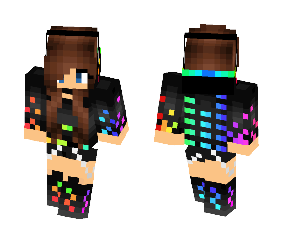 Rainbow DJ girl - Girl Minecraft Skins - image 1
