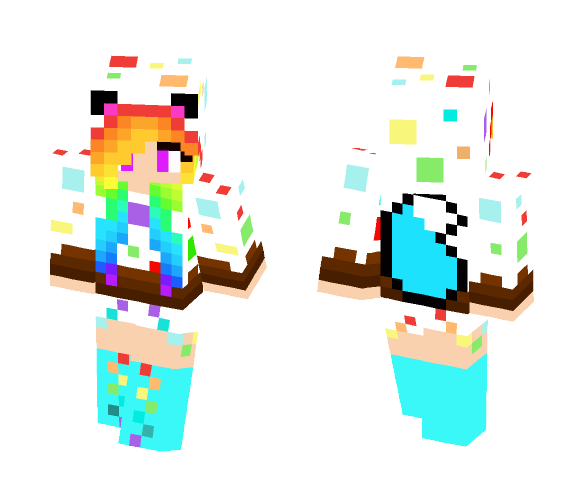 Rainbow Wolf Hoodie - Female Minecraft Skins - image 1