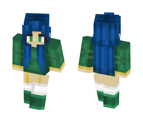 Blue & Green Kawaii Girl - Girl Minecraft Skins - image 1