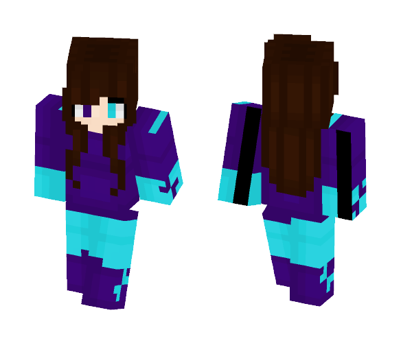 Aqua and Purple - Female Minecraft Skins - image 1