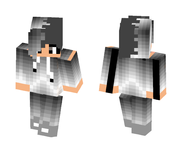 Gray and black haired girl - Color Haired Girls Minecraft Skins - image 1
