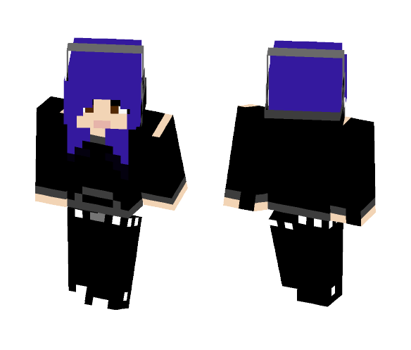 Random Girl With Blue/Purple Hair - Color Haired Girls Minecraft Skins - image 1