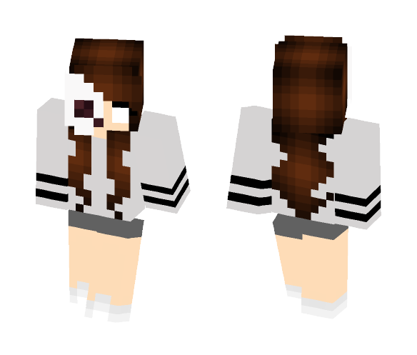 Half Skeleton Girl - Girl Minecraft Skins - image 1