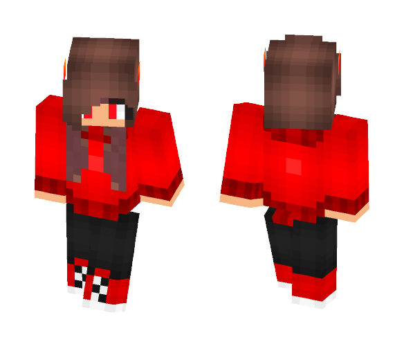 Red hoodie teen - Female Minecraft Skins - image 1