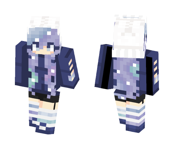 Galaxy hair girl - Color Haired Girls Minecraft Skins - image 1