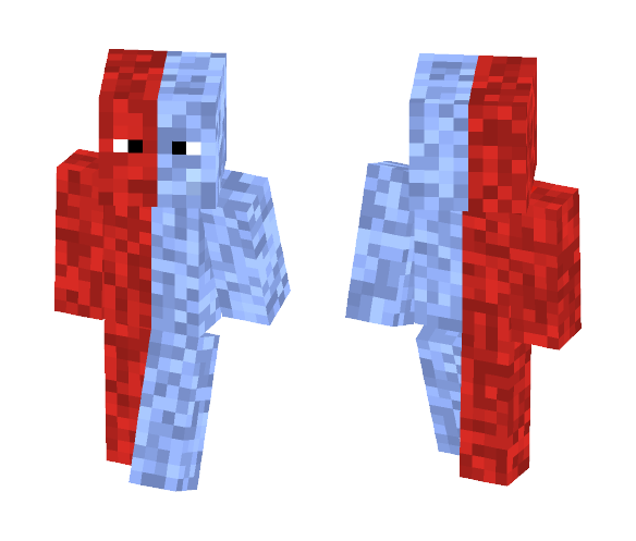 water and fire pixelated - Interchangeable Minecraft Skins - image 1