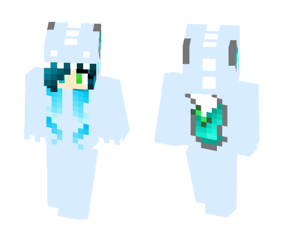 DInO girl WItH WoLf EArS and tAiL - Girl Minecraft Skins - image 1