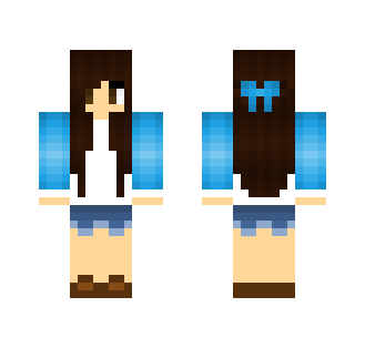 Blue bow :3 - Female Minecraft Skins - image 2
