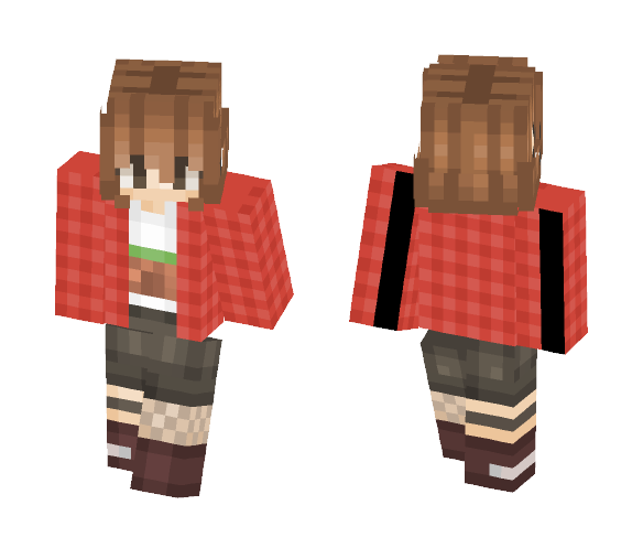 Red Flannel Girl - Girl Minecraft Skins - image 1