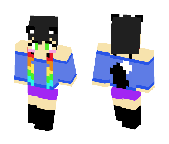 Rainbow neko - Female Minecraft Skins - image 1