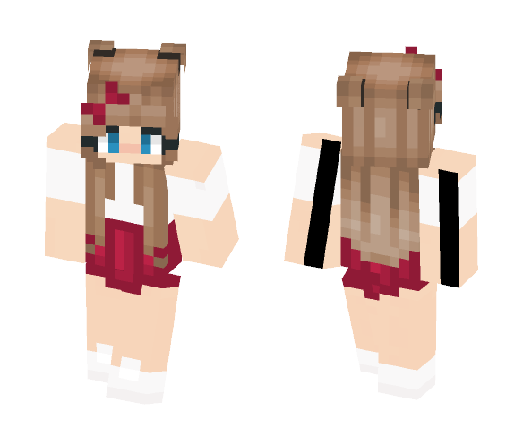 Red and White Girl Outfit - Girl Minecraft Skins - image 1
