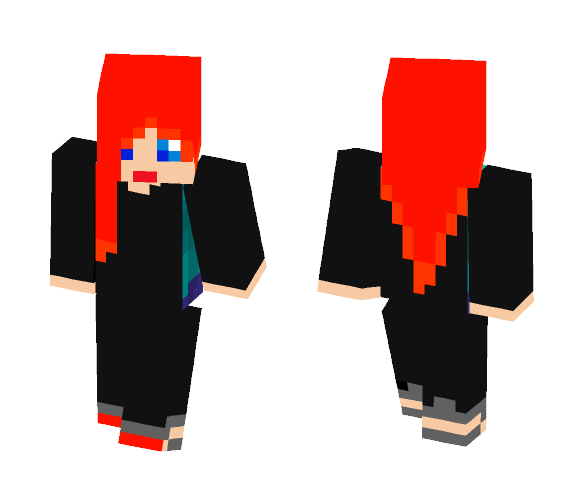 flame tip hair girl - Color Haired Girls Minecraft Skins - image 1