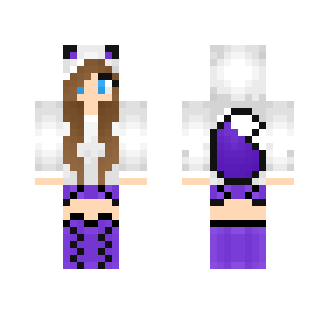 Purple Fox Hoodie /w Brown Hair - Female Minecraft Skins - image 2