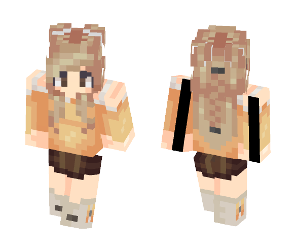 Blonde Girl with an orange sweater - Girl Minecraft Skins - image 1
