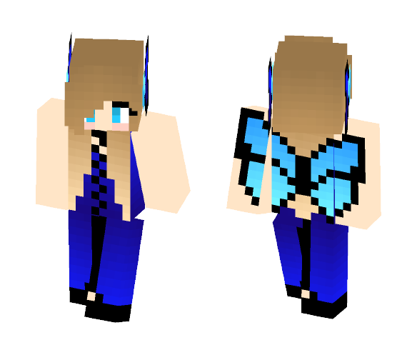 blue butterfly girl - Girl Minecraft Skins - image 1