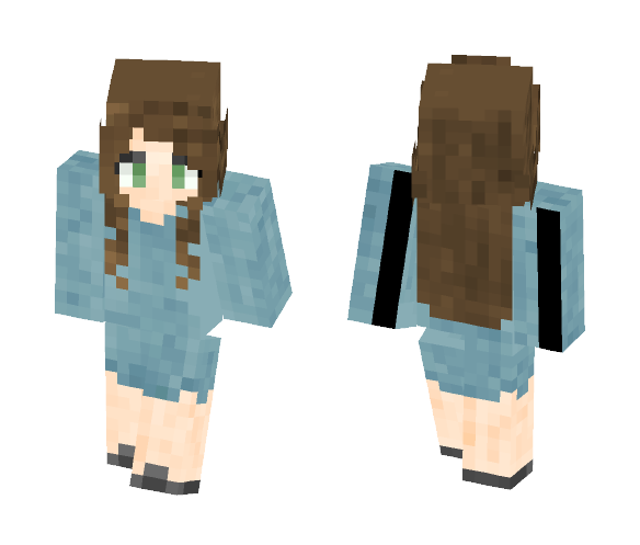 Blue Sweater Girl - Girl Minecraft Skins - image 1