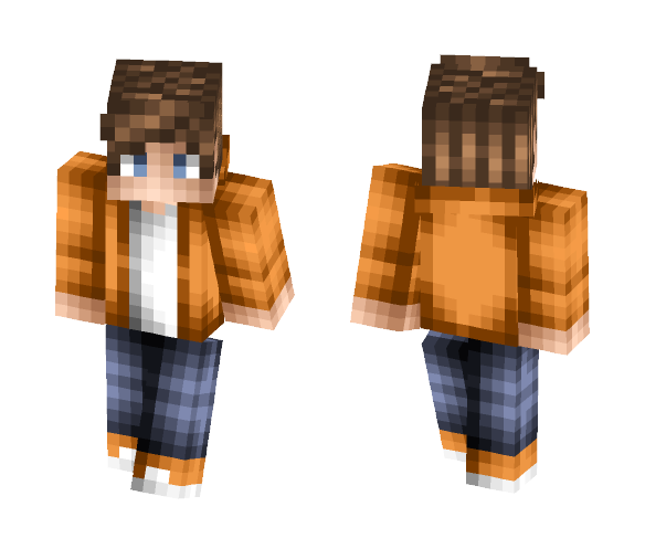 Cool Boy With Orange Shirt! - Boy Minecraft Skins - image 1