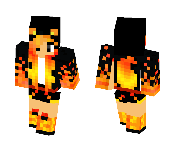 Fire Wolf Girl - Girl Minecraft Skins - image 1
