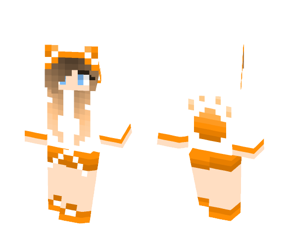 Orange Paw Print Girl - Girl Minecraft Skins - image 1