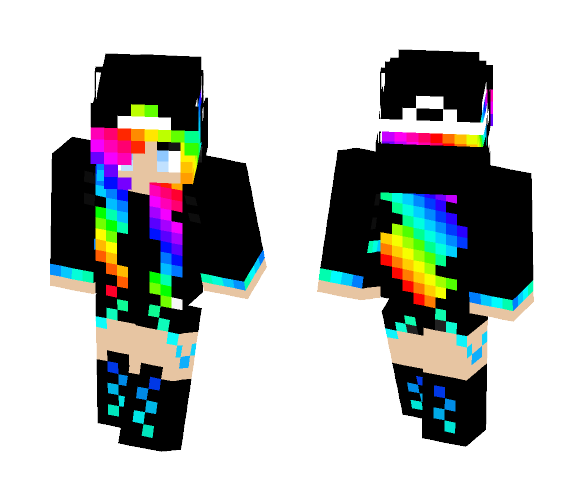 Rainbow Teen - Female Minecraft Skins - image 1