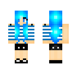 ELECTRIC BLUE HAIR GIRL - Color Haired Girls Minecraft Skins - image 2