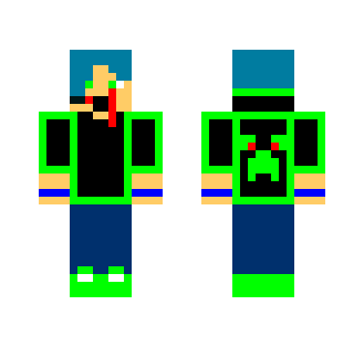 demented green creeper hoodie teen - Male Minecraft Skins - image 2