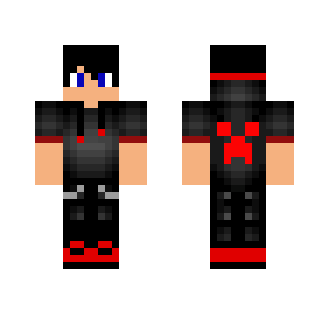 Red Creeper Boy (Hoodie) - Boy Minecraft Skins - image 2