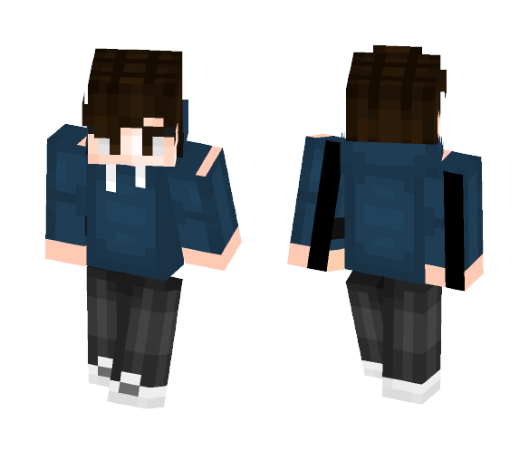 - Blue Hoodie - - Male Minecraft Skins - image 1