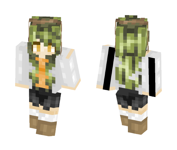 ~Orange and Green~(roses 4.0) - Female Minecraft Skins - image 1