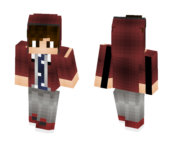 Dark red maroon hoodie boy - Boy Minecraft Skins - image 1