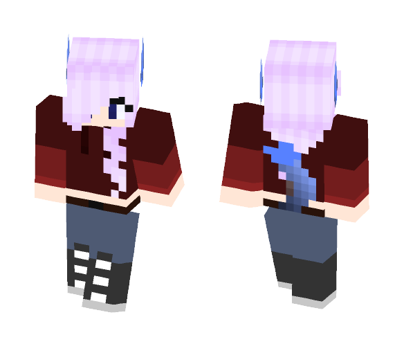 girl with wolf blue ears and tail - Girl Minecraft Skins - image 1