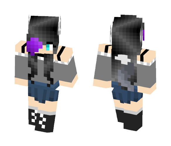 wolf girl (with skirt) - Girl Minecraft Skins - image 1