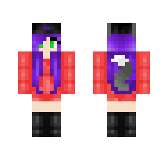 wolf girl with purple hair - Color Haired Girls Minecraft Skins - image 2