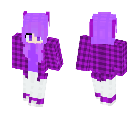 Purple Neko Girl - Girl Minecraft Skins - image 1